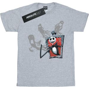 Disney Meisjes Nightmare Before Christmas Geesten van Jack Katoenen T-Shirt (140-146) (Sportgrijs)