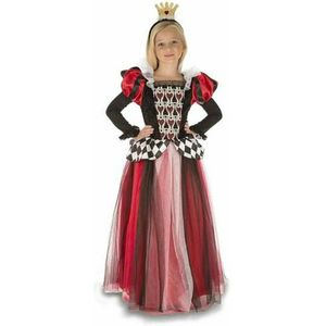 Kostuums voor Kinderen Zwart/Rood Harten Koningin Maat 7-9 Jaar