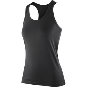 Spiro Dames/dames Impact Softex Sleeveless Fitness Vest Top (M) (Zwart)