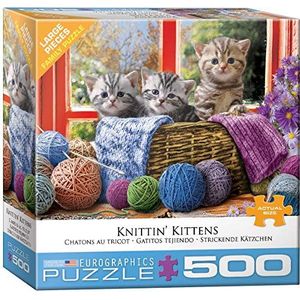 Puzzel Eurographics - Knittin' Kittens, 500 stukjes XXL