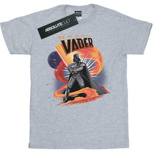 Star Wars Meisjes Darth Vader Swirling Fury Katoenen T-Shirt (128) (Sportgrijs)