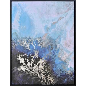 Petra Meikle De Vlas Reef Drifter Ingelijste Canvas Print (80 cm x 60 cm) (Blauw/Zwart/Zilver)
