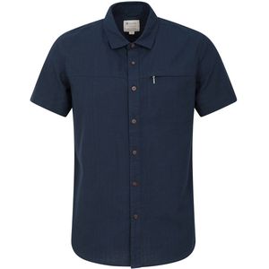 Mountain Warehouse Heren Kokosnoot Slub Overhemd met Korte Mouwen (XXS) (Donkerblauw)