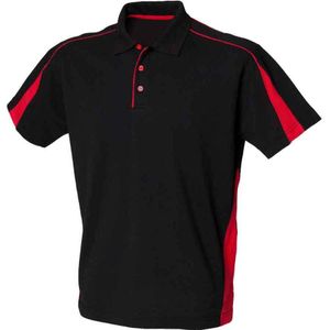 Finden & Hales Heren Club Piqué Poloshirt (S) (Zwart/Rood)