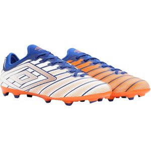 Umbro Volwassen unisex Velocita Elixir Club Voetbalschoenen (45,5 EU) (Wit/Diep Surf/Vermiljoen Oranje)