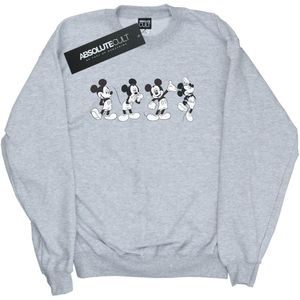 Disney Heren Mickey Mouse Sweatshirt met vier emoties (3XL) (Sportgrijs)