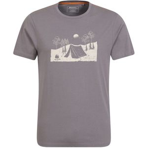 Mountain Warehouse Heren Camping Schets Organisch T-Shirt (XXS) (Grijs)