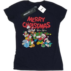 Disney Dames/Dames Mickey And Friends Winter Wishes Katoenen T-Shirt (S) (Marineblauw)