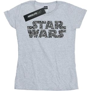 Star Wars Dames/Dames Paisley Logo Katoenen T-Shirt (M) (Sportgrijs)