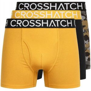 Crosshatch Heren Payso Boxershorts (Pack of 3) (S) (Geel)