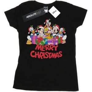 Disney Dames/Dames Mickey Mouse And Friends Kerst Katoenen T-Shirt (XL) (Zwart)