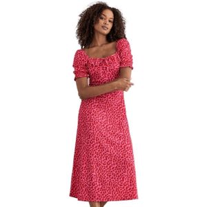 Dorothy Perkins Dames/Dames Midi-jurk met vierkante hals en dierenprint (34 DE) (Roze)