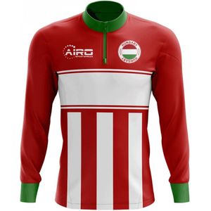 Hungary Concept Football Half Zip Midlayer Top (Red-White)