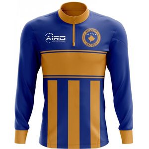 Kosovo Concept Football Half Zip Midlayer Top (Blue-Orange)