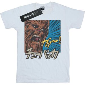Star Wars Dames/Dames Chewbacca Brullen Pop Art Katoenen Vriendje T-shirt (S) (Wit)