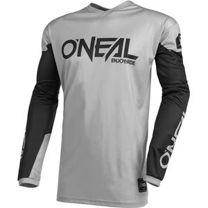 O'Neal | Crossshirt | Enduro MX | Ademende stof, gewatteerde elleboogbescherming, pasvorm voor maximale bewegingsvrijheid | Element Jersey-dreiging | Volwassene | Grijs Zwart | Maat XL