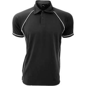 Finden & Hales Heren Piped Performance Sport Polo Shirt (L) (Zwart/Wit)