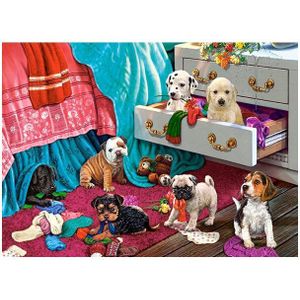 Puzzel Castorland - Puppy's in de tuin, 300 stukjes