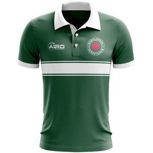 Bangladesh Concept Stripe Polo Shirt (Green)