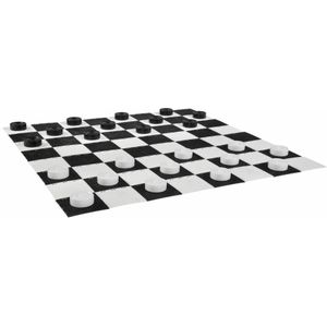 XL Tuin Dammen/checkers, 8x8, voor buiten en binnen uit duurzaam kunststof Met nylon mat, 140x140 cm Kwaliteit en Klasse