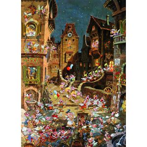 Puzzel Romantic Town (1000 stukjes, Comic theme)