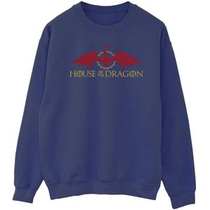 Game Of Thrones: House Of The Dragon Heren Draken Logo Sweatshirt (L) (Marineblauw)