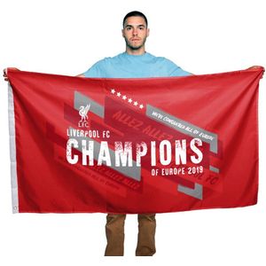 Spot On Gifts - Liverpool FC Champions Of Europe Vlag  (Rood)