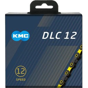 KMC ketting DLC12 black/yellow 126s