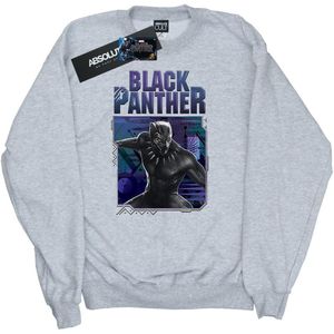 Marvel Jongens Sweatshirt met Tech Badge van Zwarte Panter (128) (Sportgrijs)