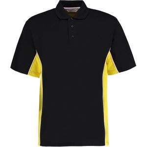 GAMEGEAR Heren Track Polycotton Pique Poloshirt (XL) (ZWART/GEEL)