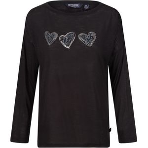 Regatta Dames/Dames Carlene Hearts T-shirt met lange mouwen (38 DE) (Zwart)