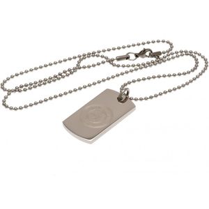 Taylors - Manchester City FC Gegraveerd Dog Tag en Ketting  (Zilver)