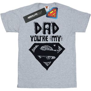 DC Comics Jongens Superman Super Vader T-Shirt (140-146) (Sportgrijs)