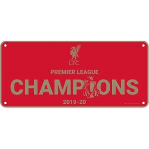Liverpool FC Premier League Kampioenen 2019-20 Plaquette  (Rood/Goud)