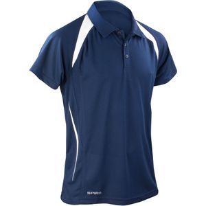 Spiro Heren Sport Team Spirit Performance Polo Shirt (Large) (Marine / Wit)