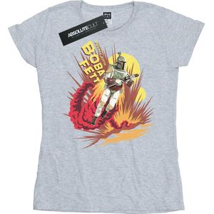 Star Wars Dames/Dames Boba Fett Rocket Powered Katoenen T-Shirt (XL) (Sportgrijs)