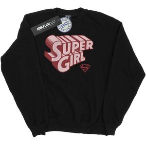 DC Comics Meisjes Supergirl Retro Logo Sweatshirt (116) (Zwart)