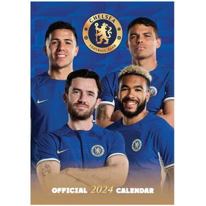 Chelsea FC 2024 A3 Muurkalender  (Goud/Blauw)