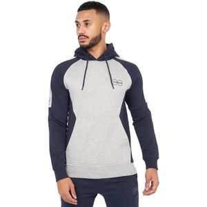 Crosshatch Heren Helston Hoodie (L) (Marine / Grijze Mars)