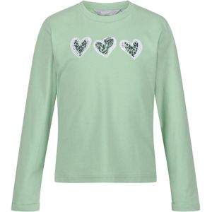 Regatta Kinderen/Kinderen Wenbie III Hart T-shirt met lange mouwen (116) (Rustig groen)