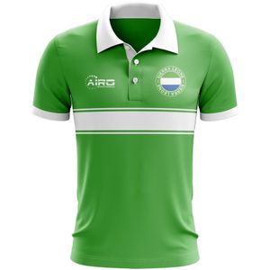 Sierra Leone Concept Stripe Polo Shirt (Green)