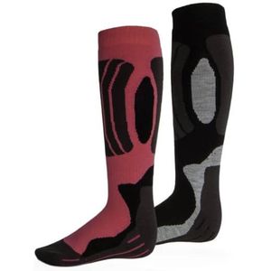 Svindal skisokken 2-pack unisex zwart/roze maat 39-42