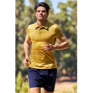 Mountain Warehouse Heren Agra gestreept poloshirt (S) (Geel)