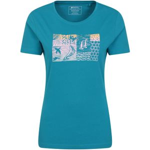 Mountain Warehouse Dames/Dames Sealife Organic T-shirt (40 DE) (Teal)