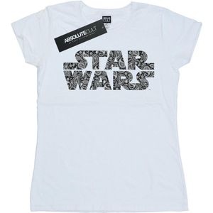 Star Wars Dames/Dames Paisley Logo Katoenen T-Shirt (XL) (Wit)