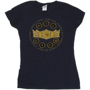 Game Of Thrones: House Of The Dragon Dames/Dames Goden Koningen Vuur en Bloed Katoenen T-Shirt (M) (Marineblauw)