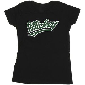 Disney Dames/Dames Mickey Mouse Vet Katoenen T-Shirt (XXL) (Zwart)