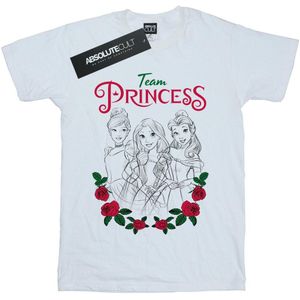 Disney Princess Meisjes Bloemen Team Katoenen T-Shirt (128) (Wit)