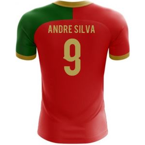 2022-2023 Portugal Flag Home Concept Football Shirt (Andre Silva 9) - Kids