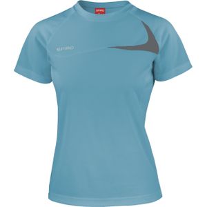 Spiro Dames/dames Sport Dash Performance Training T-Shirt (S) (Aqua/Grijs)